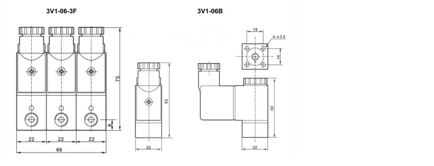 3V1 Series3v1-06-3F 3V1-06B Solenoid valve