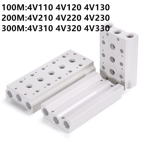 4V210-08 4V230 /4V220 Valves Air Exhaust Manifold 200m-2f/3f/4f/5f/6f/7f/8f Pneumatic Base Solenoid Valve Plate