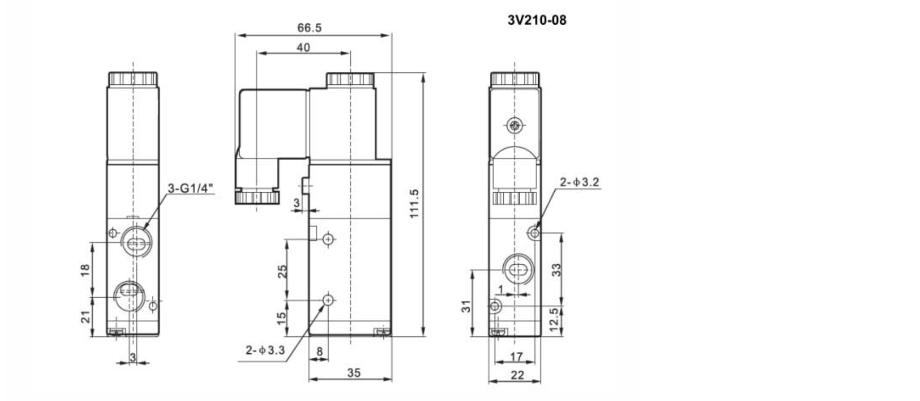 3V series 3v210-08 Solenoid Valve