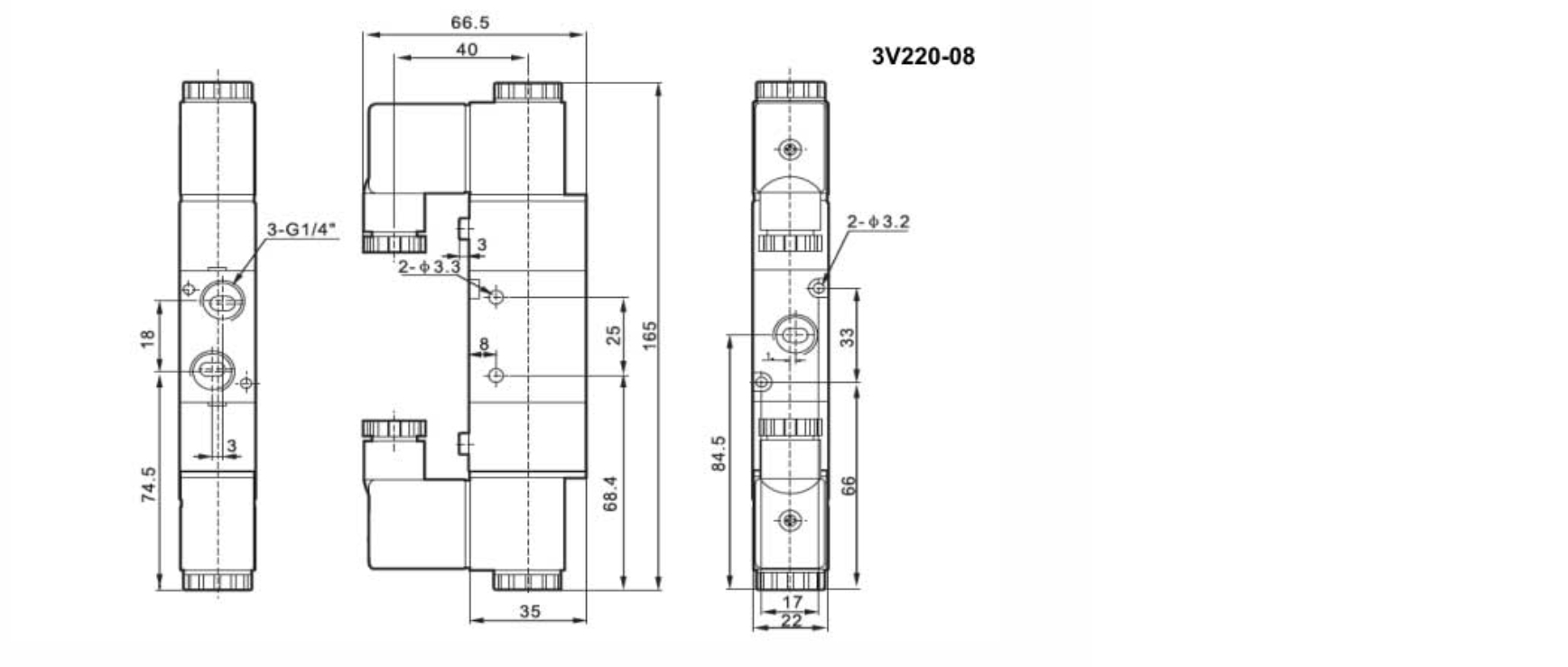 3V series 3v220-08 Solenoid Valve