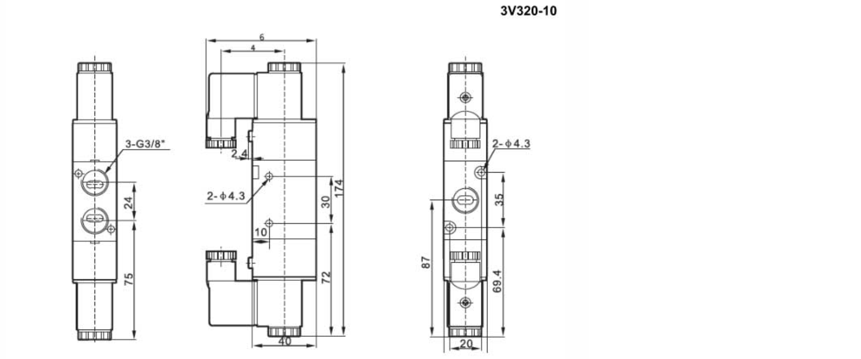 3V series 3v320-20 Solenoid Valve