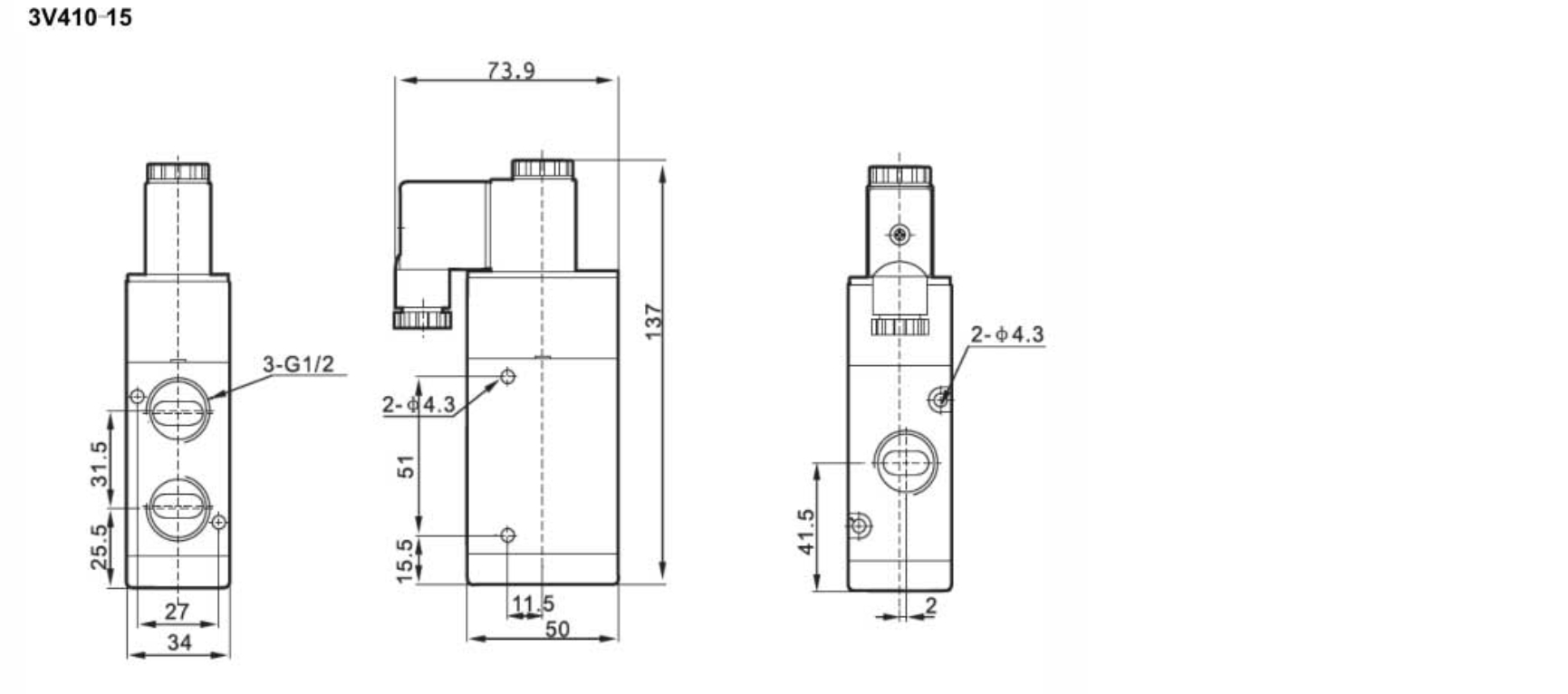 3V series 3v410-15 Solenoid Valve