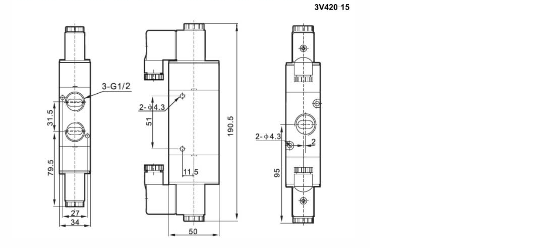 3V series 3v420-15 Solenoid Valve