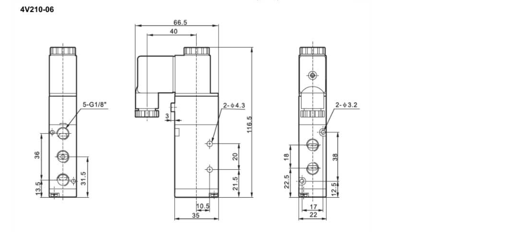 4v series 4v210-06 Solenoid Valve 