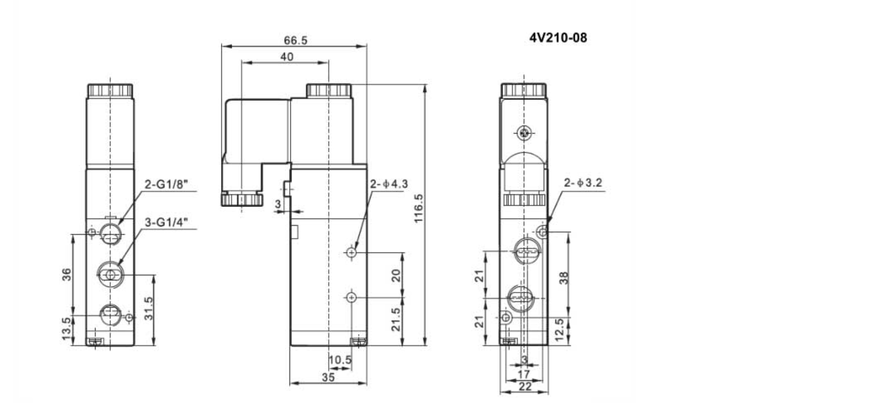 4v series 4v210-08 Solenoid Valve