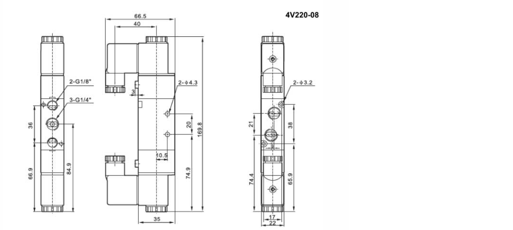 4v series 4v220-08 Solenoid Valve