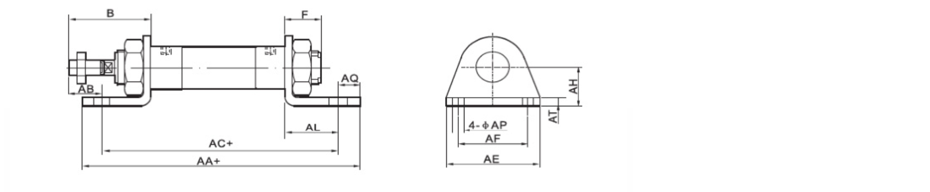 M-LB-40 - Mounting Cylinder L - Foot Bracket RAL -RA-MAL-MA 40 