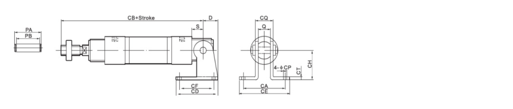 Mini pneumatic parts air cylinder SDB foot mounting