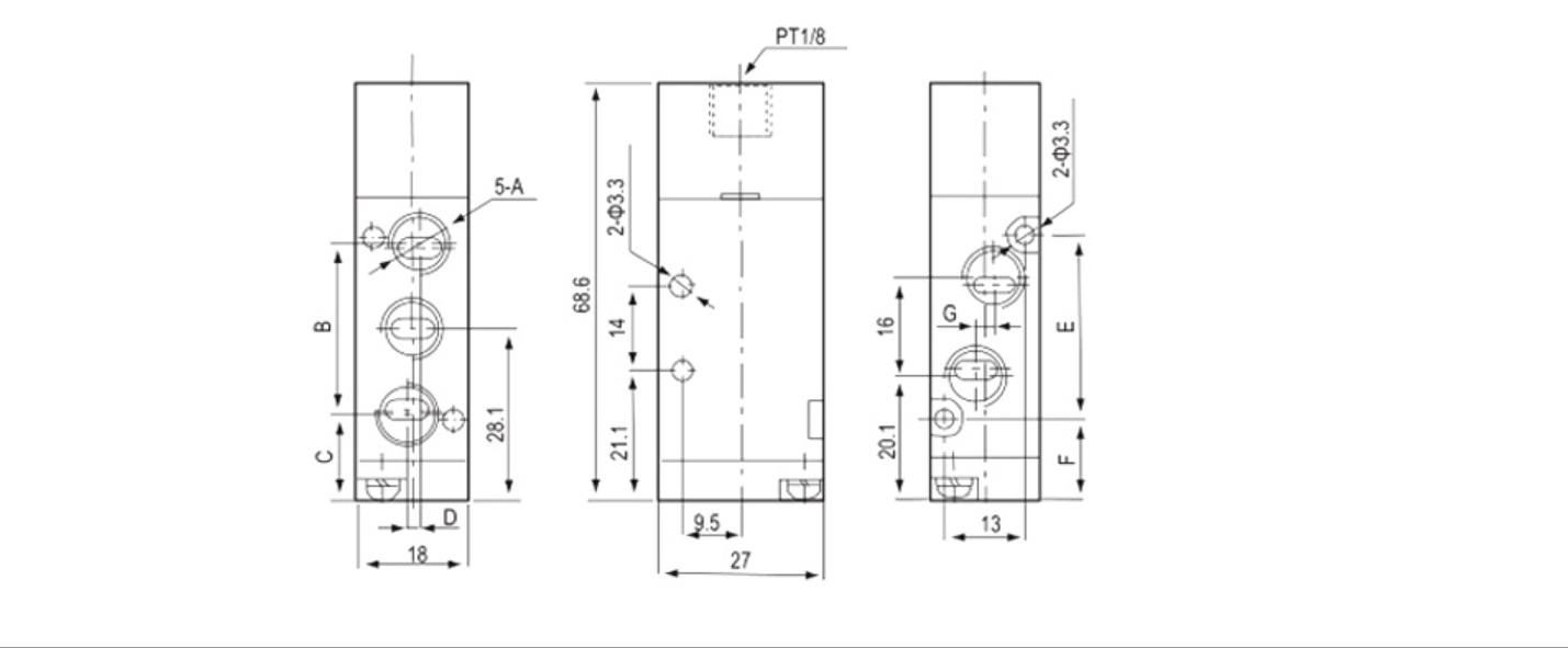 Overall Dimension 4A Series Air Control Valve