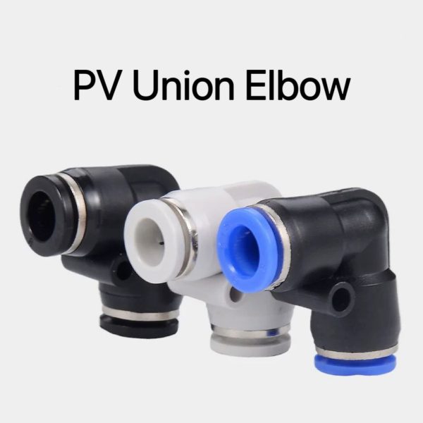 PV Series Union Elbow PV4 6 8 10 12 14 16 Pneumatic L Type elbow fitting Plastic Pipe Connector Quick Fitting