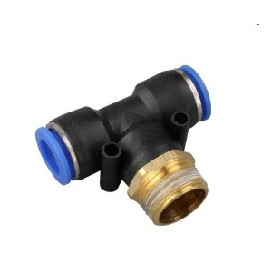 Pb Series Tee Shape Male Thread Three Way Quick Connector One Touch Pneumatic Air Tube Hose Push in Fitting