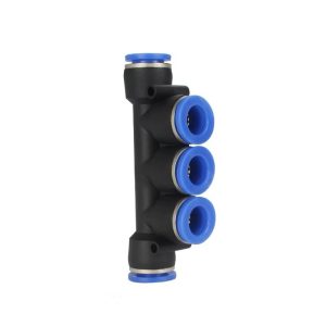 Pk Series Pk-6 Easy Fit Connectors 5 Hole Equal Plastic Pneumatic Air Push in Fitting