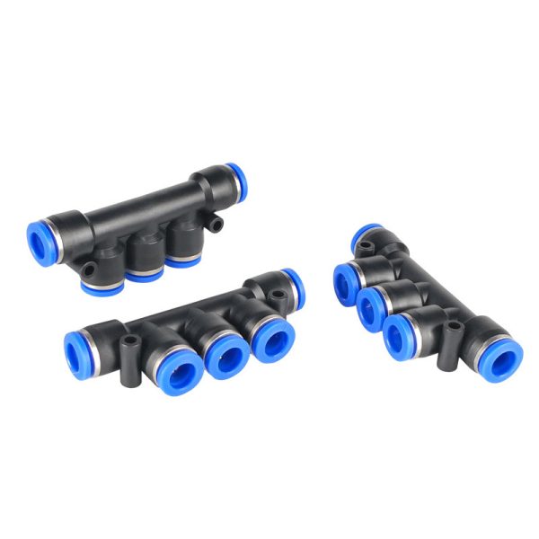 Pk/Pw Type 5 Way 4//6/8/10/12mm Plastic Pneumatic Fittings Hose Tube Push in Plastic Pipe Fitting Connectors