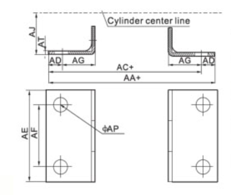 Pneumatic Cylinder LB Foot Mounting Bracket2