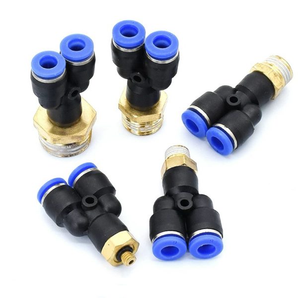 Px Series Y Type Pneumatic Male Thread Direct Way Quick Connecting Pipe Tube Fitting