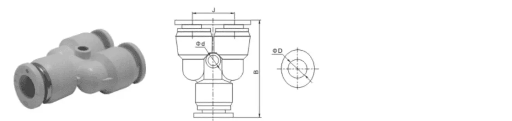 Py-6 Y Type Three Way Pneumatic Pipe Fitting 6mm Fast Connection Pneumatic Fittings