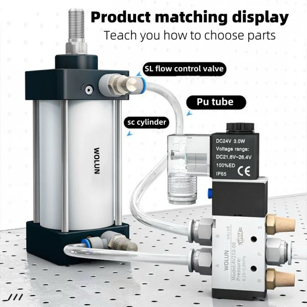 Sc Series Large Round Tube Airtac High Temperature Double Action Pneumatic Air Cylinder with Magnet