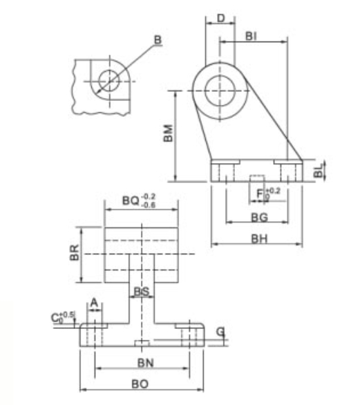 Sdb Rear Hinge Mounting ISO Standard Pneumatic Air Cylinder Accessories