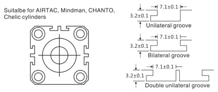 Suitalbe for AIRTAC, Mindman, CHANTOChelic cylinders