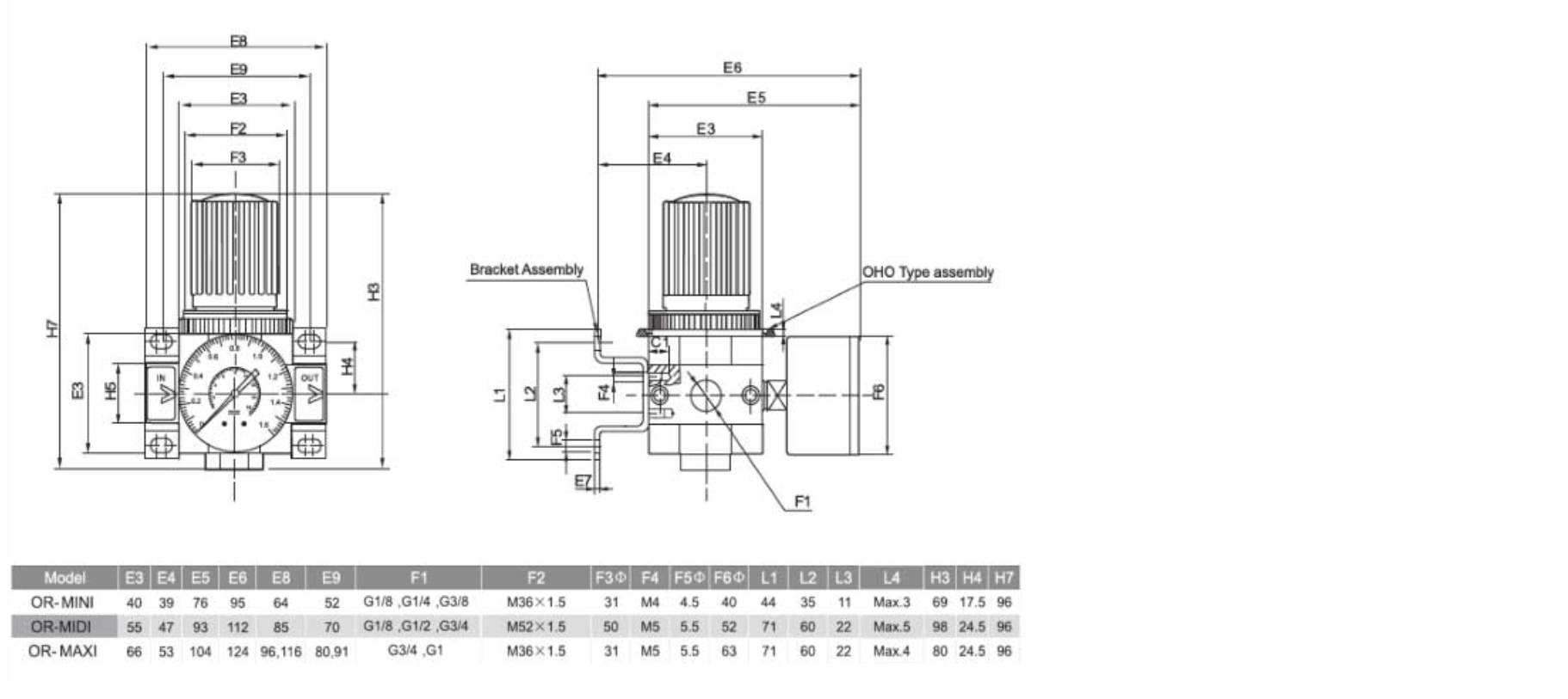 or Series or-Mini-1/4 Pneumatic Air Pressure Regulator Valve