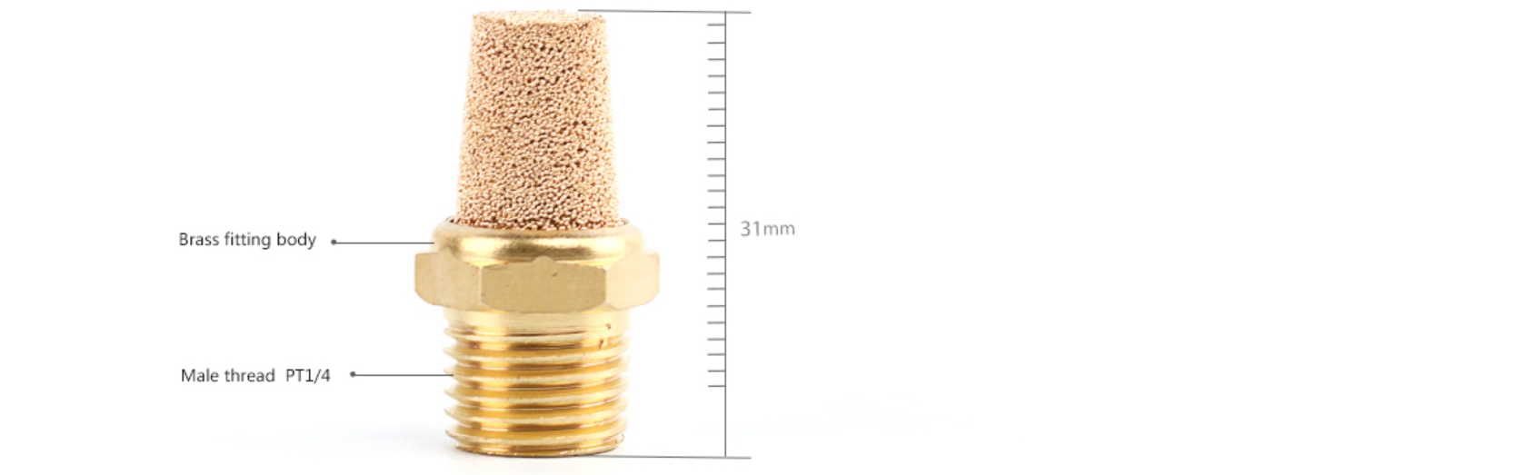 Bsl Series 1/ 4 3 /8 Sintered Powder Bronze Brass Pneumatic Element Silencer for Solenoid Valve