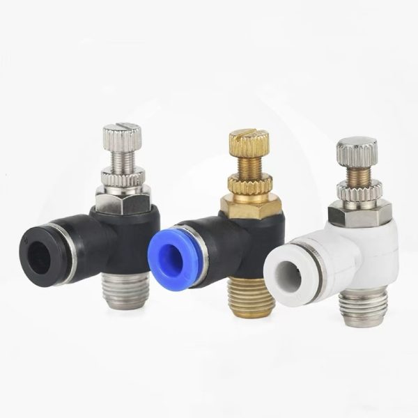 SL Push In Plastic Air Flow Speed Control Valve Pneumatic Fitting 4mm 6mm 8mm 10mm 12mm