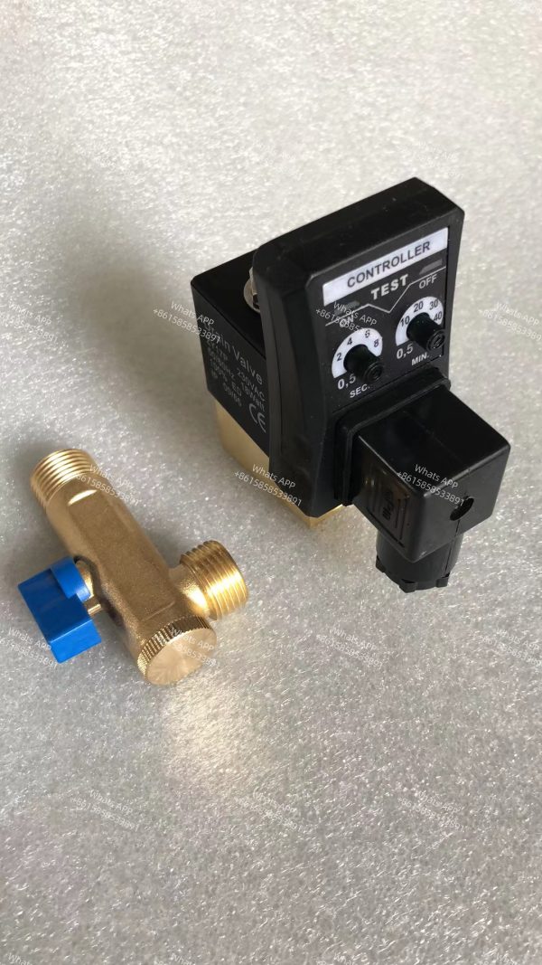 WOLUN pneumatic OPT Series brass automatic water drain solenoid valve with timer