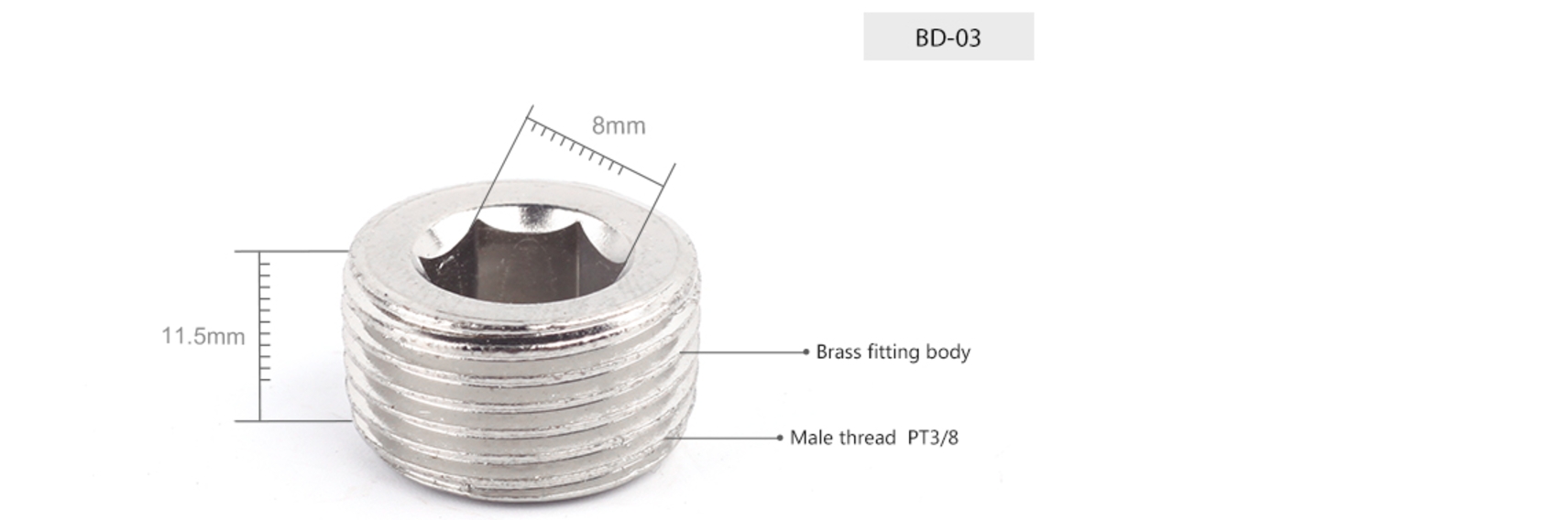 BD Series Chinese suppliers brass male threaded pneumatic choke head block fitting