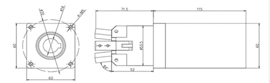 Dimension Of 360°rotation quality claw clamp