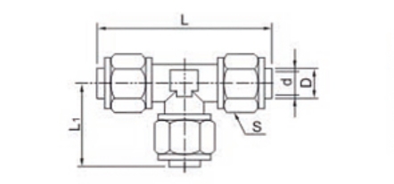 KLE Series pipe fitting pneumatic brass quick coupling three way fitting