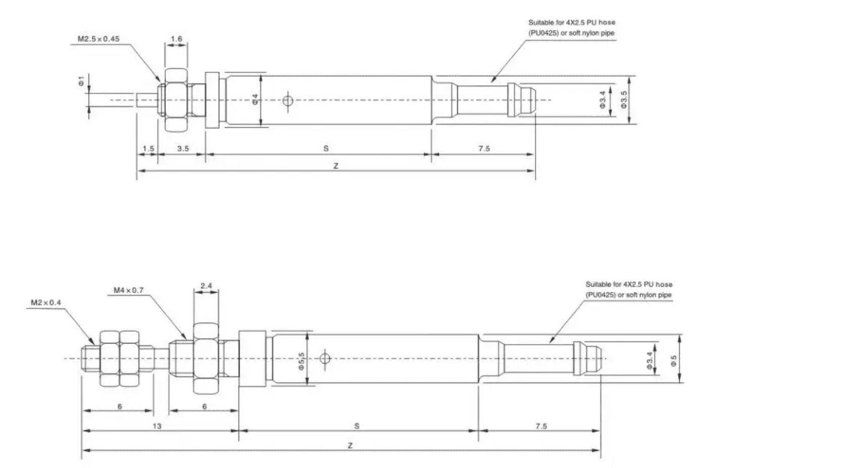 SMC CJ1B4-15SU4, Air Cylinder, Single acting, spring return