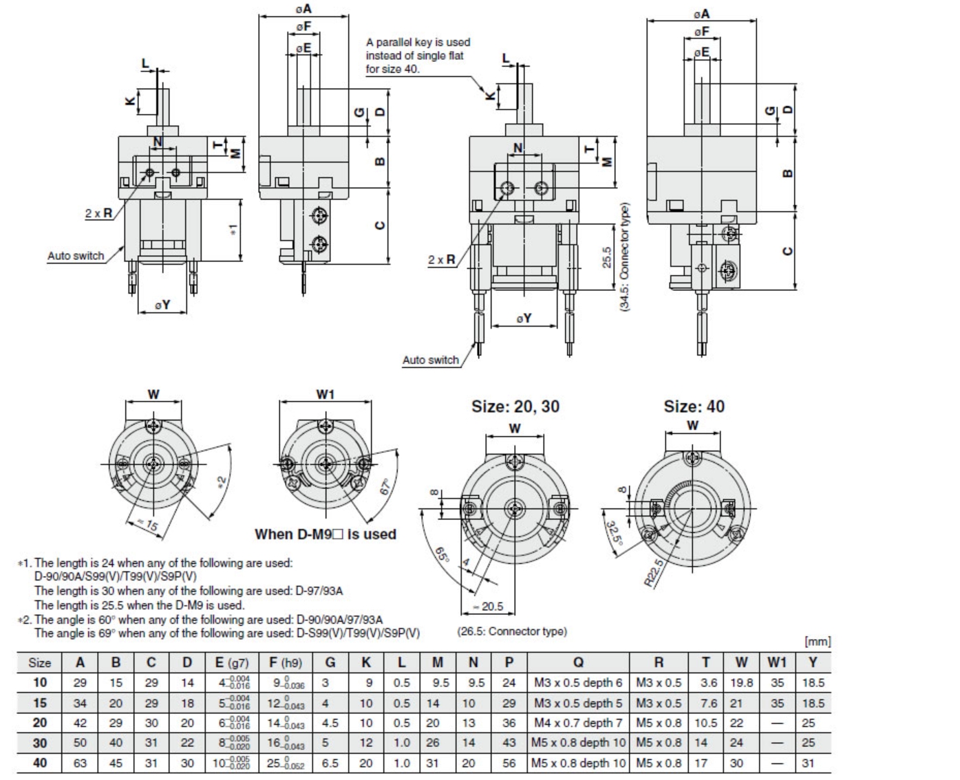 Order code of CRB2BW CDRB2BW Pneumatic Rotary Actuator Rotary Cylinder5